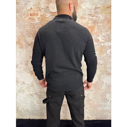 Pure Path Bouclé Knit Half-zip Polo Black