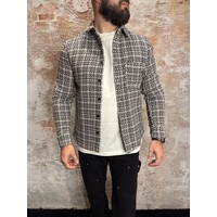 Structured Checked Overshirt Dark Brown