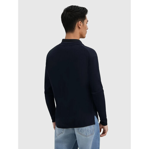 Pure Path Heavy Knit Polo Dark Navy