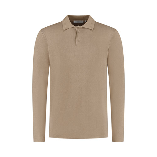 Pure Path Heavy Knit Polo Taupe