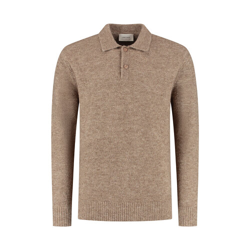 Pure Path Bouclé Knit Polo Taupe Pure Path Bouclé Knit Polo Taupe