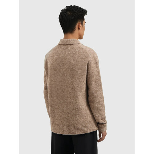 Pure Path Bouclé Knit Polo Taupe Pure Path Bouclé Knit Polo Taupe