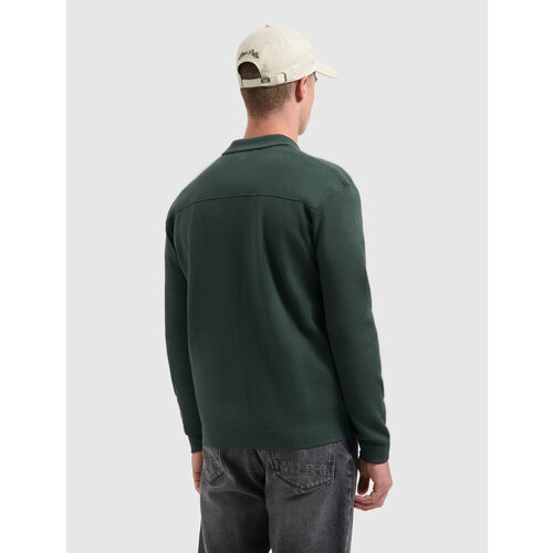 Pure Path Heavy Knit Zip Cardigan Green