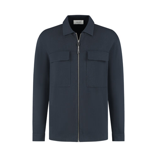 Pure Path Heavy Knit Zip Cardigan Navy