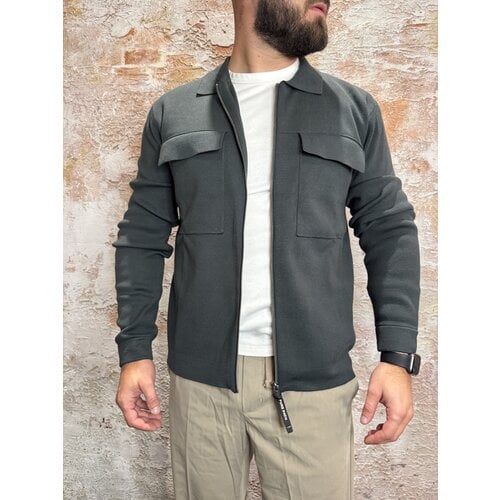 Pure Path Heavy Knit Zip Cardigan Green