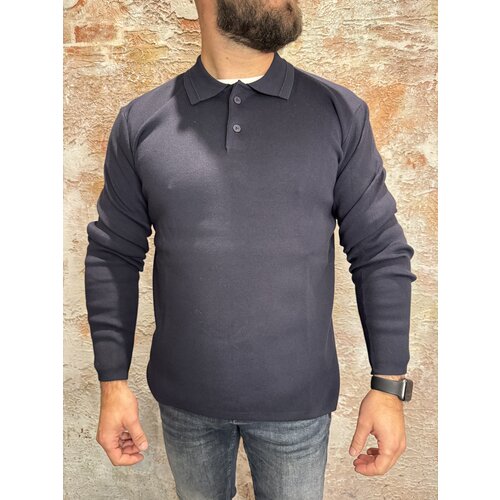 Pure Path Heavy Knit Polo Dark Navy