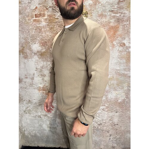 Pure Path Heavy Knit Polo Taupe