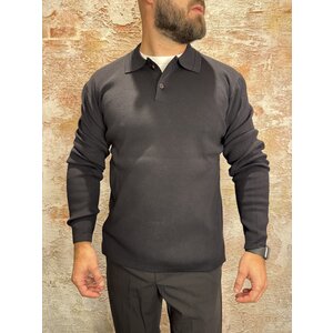 Pure Path Heavy Knit Polo Black