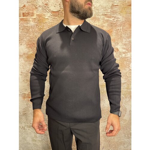 Pure Path Heavy Knit Polo Black