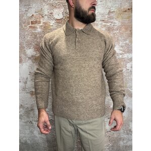 Pure Path Bouclé Knit Polo Taupe