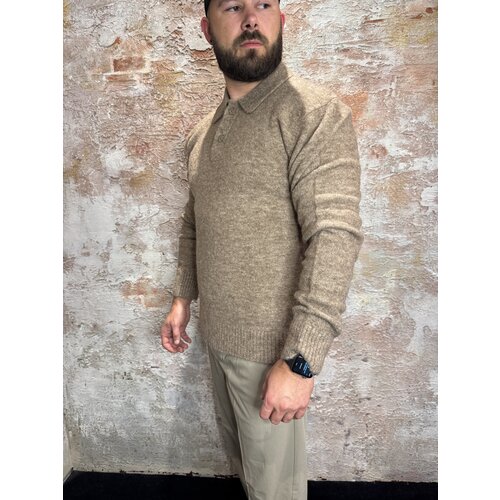 Pure Path Bouclé Knit Polo Taupe Pure Path Bouclé Knit Polo Taupe