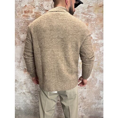 Pure Path Bouclé Knit Polo Taupe Pure Path Bouclé Knit Polo Taupe