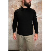 Bouclé Knit Polo Black