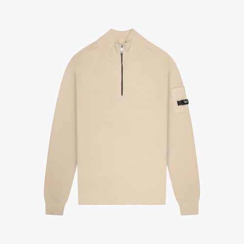 Quotrell Palace Knitted Half Zip Ecru Quotrell Palace Knitted Half Zip Ecru