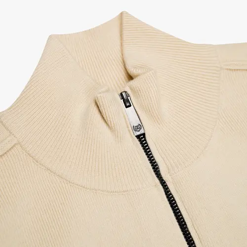 Quotrell Palace Knitted Half Zip Ecru