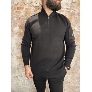 Quotrell Palace Knitted Half Zip Black