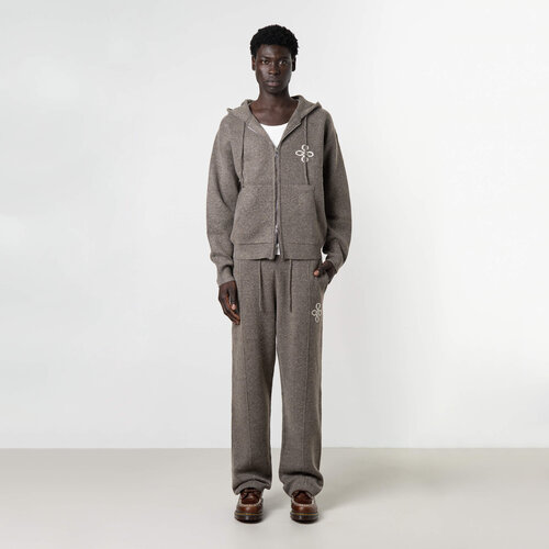 Quotrell Calvin Knitted Zip Hoodie Taupe