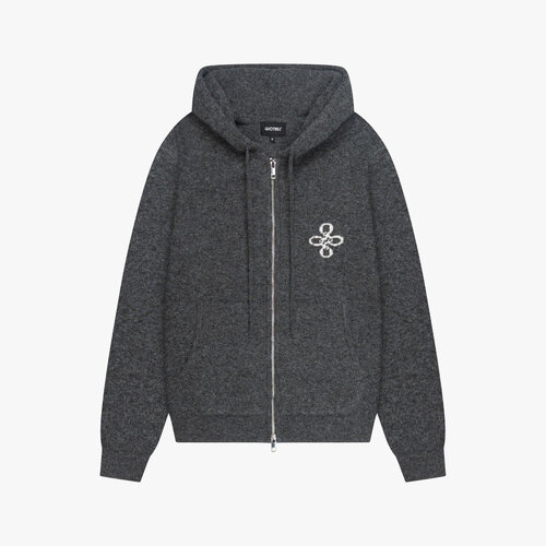 Quotrell Calvin Knitted Zip Hoodie Grey