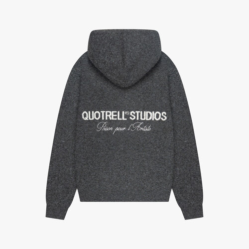 Quotrell Calvin Knitted Zip Hoodie Grey