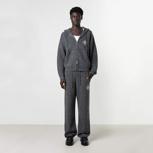 Quotrell Calvin Knitted Zip Hoodie Grey