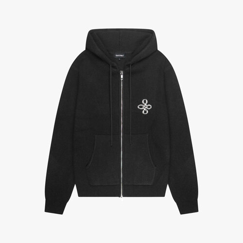Quotrell Calvin Knitted Zip Hoodie Black
