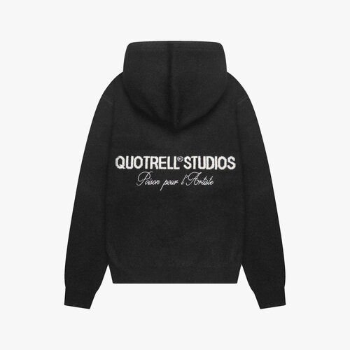 Quotrell Calvin Knitted Zip Hoodie Black
