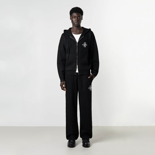 Quotrell Calvin Knitted Zip Hoodie Black