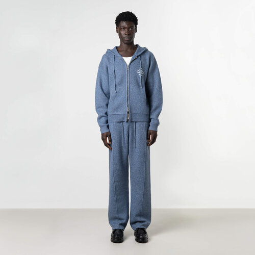 Quotrell Calvin Knitted Zip Hoodie Blue