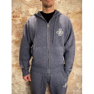 Quotrell Calvin Knitted Zip Hoodie Blue Quotrell Calvin Knitted Zip Hoodie Blue