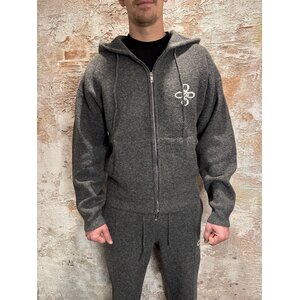 Quotrell Calvin Knitted Zip Hoodie Grey Quotrell Calvin Knitted Zip Hoodie Grey