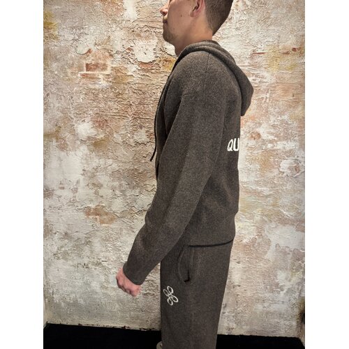 Quotrell Calvin Knitted Zip Hoodie Brown Quotrell Calvin Knitted Zip Hoodie Brown