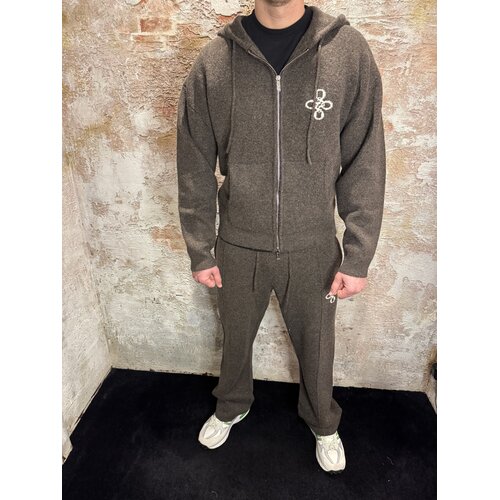 Quotrell Calvin Knitted Zip Hoodie Brown Quotrell Calvin Knitted Zip Hoodie Brown