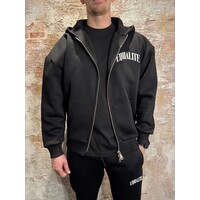 Oliver Zip Oversized Hoodie Black