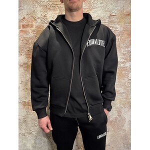 Equalité Oliver Zip Oversized Hoodie Black Equalité Oliver Zip Oversized Hoodie Black