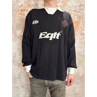 Knit Jersey Longsleeve  Polo Black