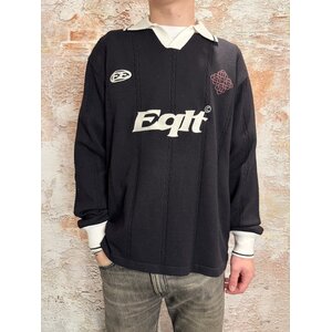 Equalité Knit Jersey Longsleeve Polo Black Equalité Knit Jersey Longsleeve Polo Black