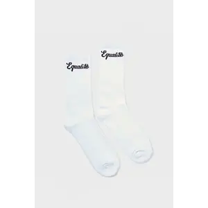 Equalité Yuki Logo Socks 3 Pack White Equalité Yuki Logo Socks 3 Pack White
