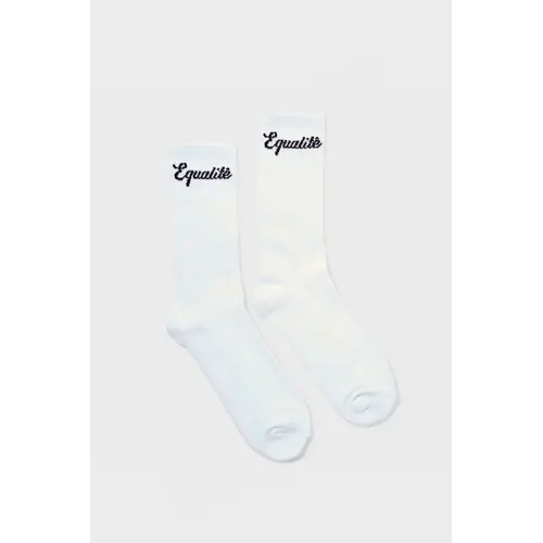 Equalité Yuki Logo Socks 3 Pack White Equalité Yuki Logo Socks 3 Pack White