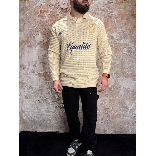 Equalité Heritage Rib Knit Polo Off White