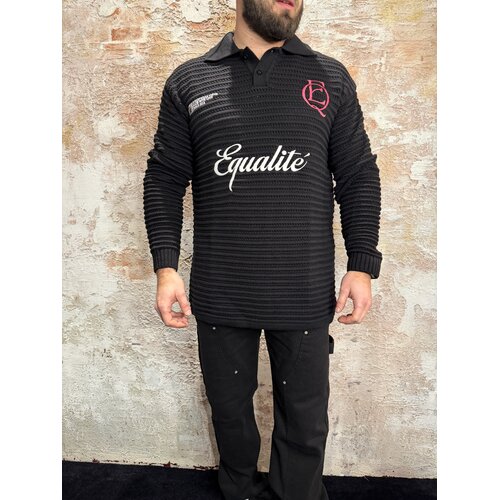 Equalité Heritage Rib Knit Polo Black