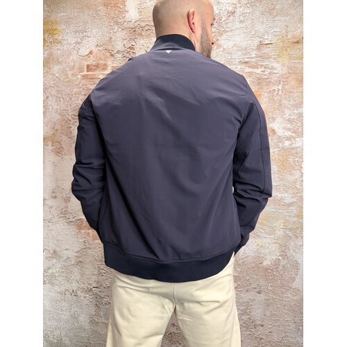 Pure Path Travel Stretch Bomber Jacket Navy