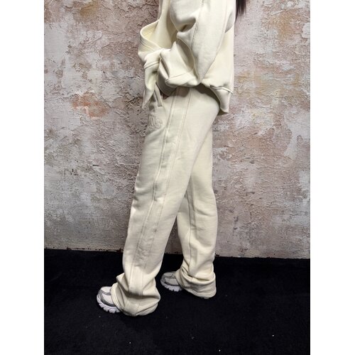 Malelions Varsity Straight Leg Sweatpants Cream