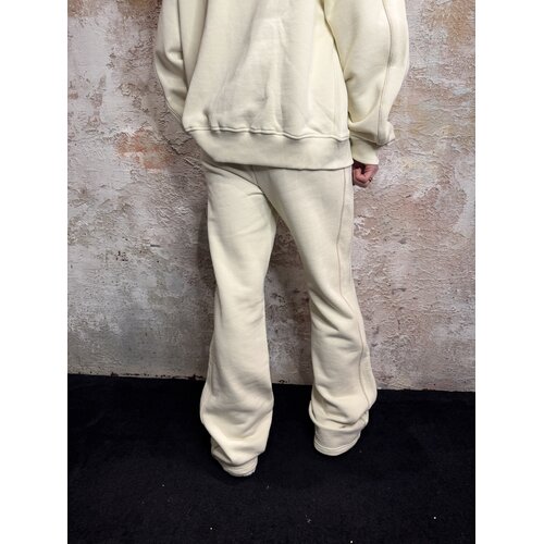 Malelions Varsity Straight Leg Sweatpants Cream