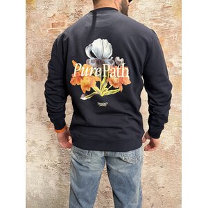 Pure Path Trio of Flowers Sweater Navy