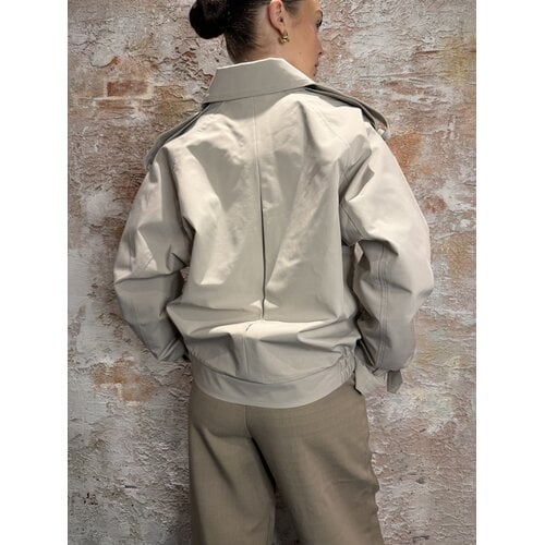 Airforce Cropped Trenchcoat Oatmeal