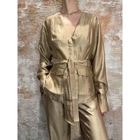 Porlamar Wrap Blouse Travertine