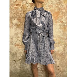 Nikkie Pragues Leopard Dress Misty Blue