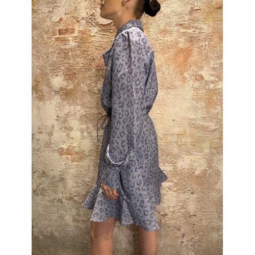 Nikkie Pragues Leopard Dress Misty Blue