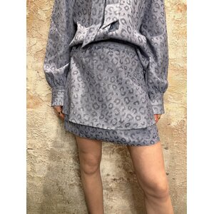 Nikkie Pragues Leopard Skirt Misty Blue