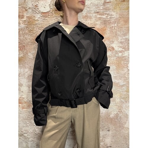 Airforce Cropped Trenchcoat Black